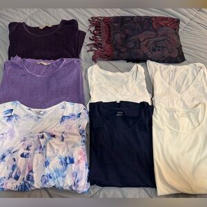 XL top lot !! (Purple/ white navy)